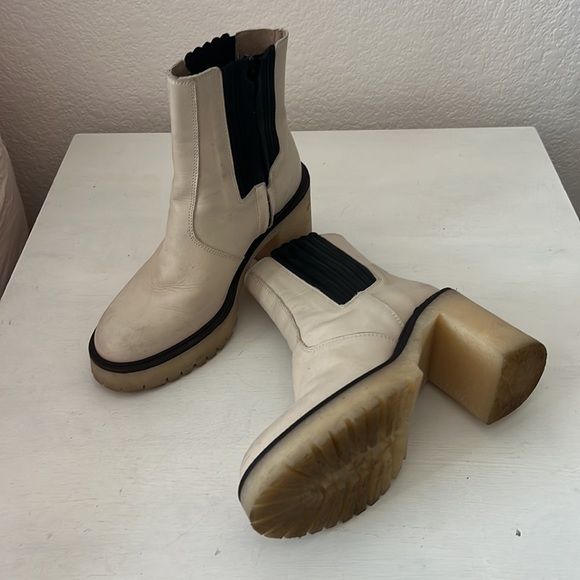 Free People James Chelsea Boots White Leather Gum Sole - Picture 4 of 6
